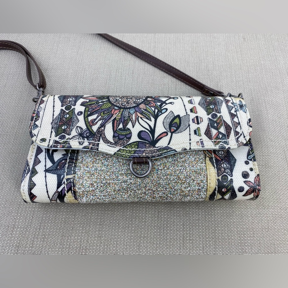 SAKROOTS THEA PHONE WALLET CROSSBODY CREAM/MULTI COLOR